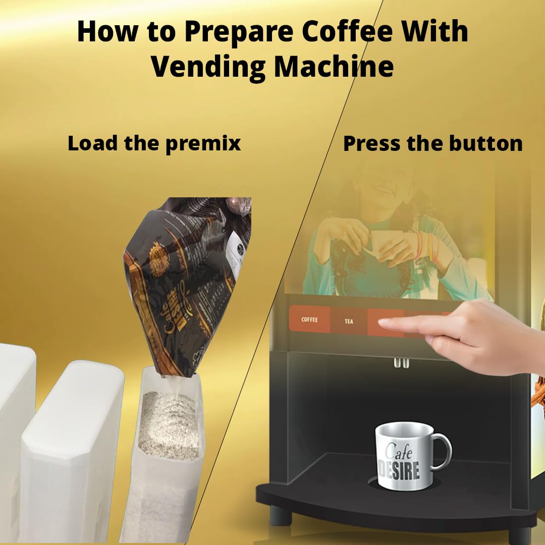 Cafe DESIRE I DRINK SUCCESS Instant Coffee Powder Premix | Milk Not Required | Just Add Hot Water | Taste As Home-Made | Manually And All Vending Machine Suitable | 3 In 1 Packet (1 Kg)