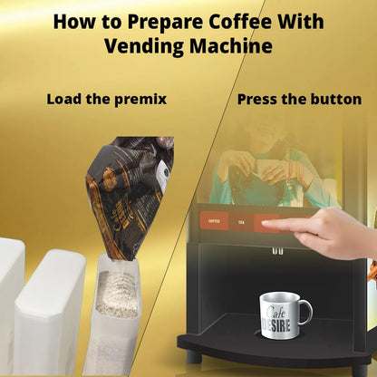 Cafe DESIRE I DRINK SUCCESS Instant Coffee Powder Premix | Milk Not Required | Just Add Hot Water | Taste As Home-Made | Manually And All Vending Machine Suitable | 3 In 1 Packet (1 Kg)