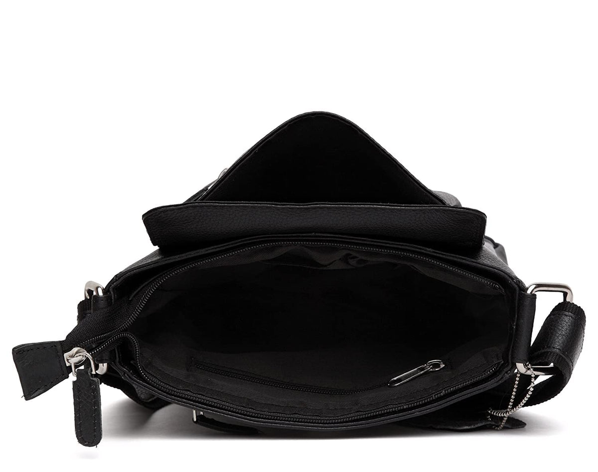 WildHorn Genuine Leather Sling Bag for Men | Durable, Portable & Stylish | Zipper Closure | Front Zip Pocket | 1-Year Warranty