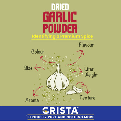 CRISTA Dehydrated Garlic Powder | 100% Pure Lehsun Powder | Ready to use | Farm Fresh | Zero added Colours, Fillers, Additives & Preservatives | 45 gms
