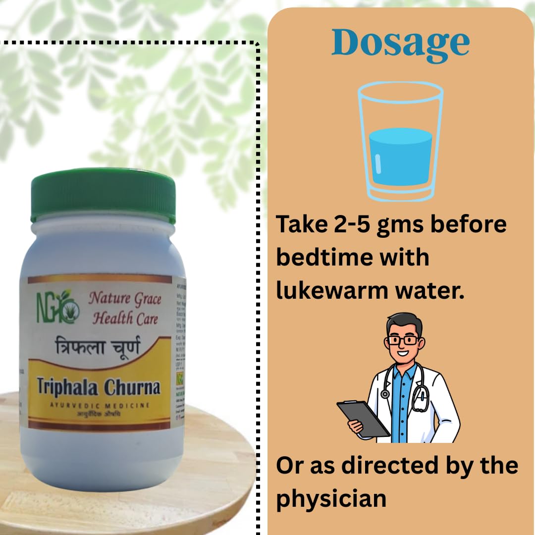 Nature Grace Healthcare Triphala Churna Powder for Digestion & Constipation Relief | Ayurvedic Gut Cleanse, Colon Detox & Immunity Support | 100g