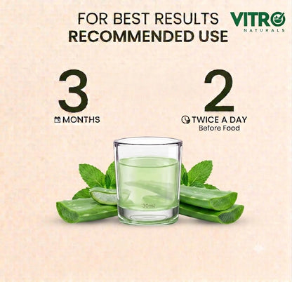 Vitro Aloe Vera Juice 1L | Supports Skin Glow, Digestion & Weight Management | Traditional Recipe for Constipation & Immunity | No Added Sugar