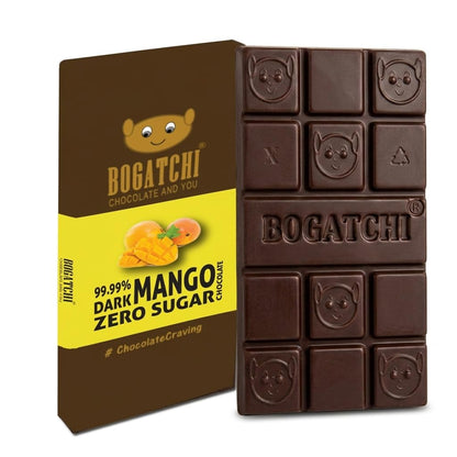 BOGATCHI Dark Chocolate 99%| Mango | Real Cocoa Intense Dark Chocolate, 60 gm