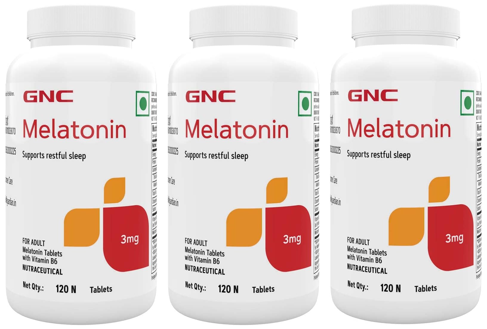 GNC Melatonin 3mg - 120 Tablets (Pack of 3)