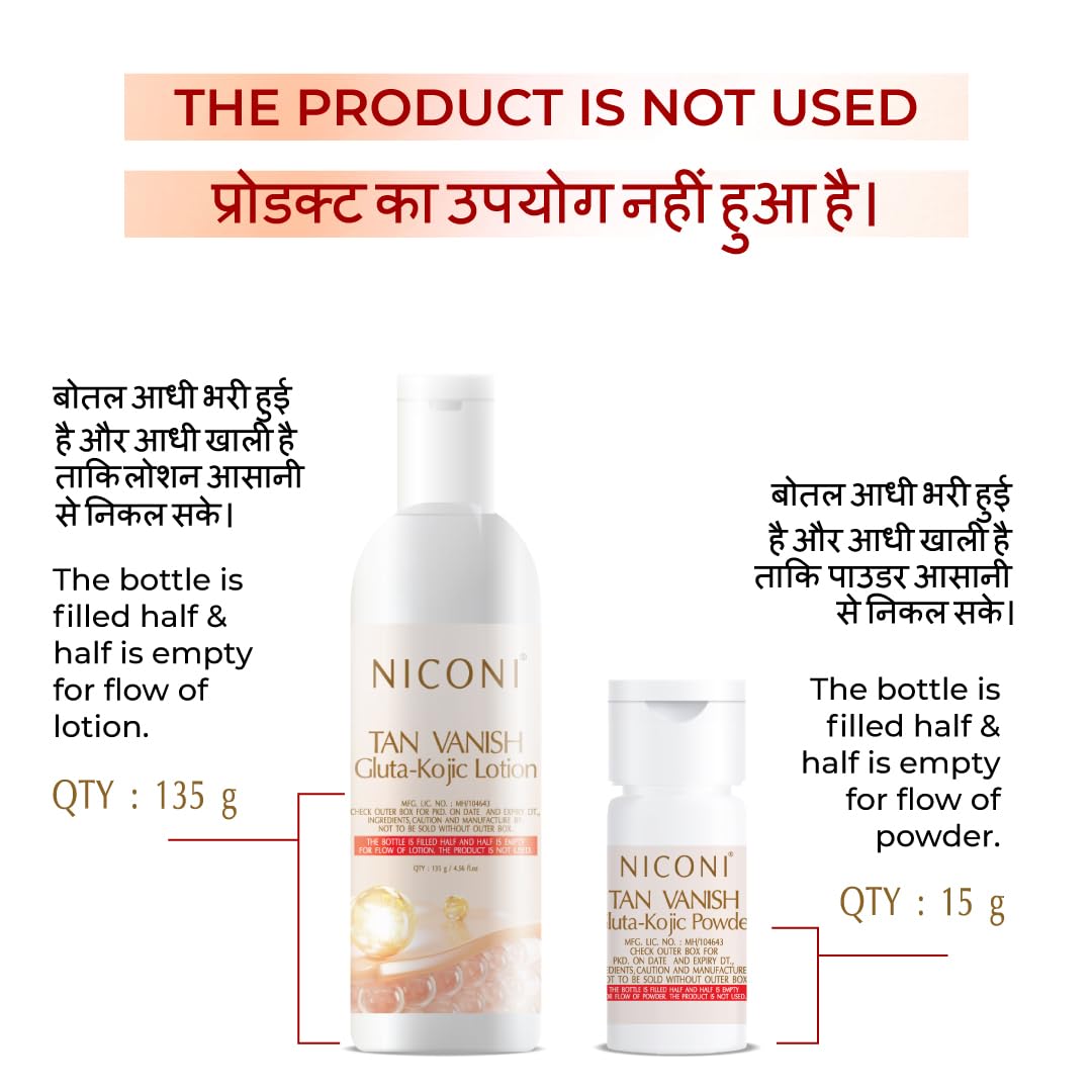 NICONI Tan Vanish Gluta-Kojic Skin Polish | Instant Tan Removal & Glow | Infused with Kojic Acid & Glutathione | Ideal for All Skin Types | Lightens Suntan | 180g