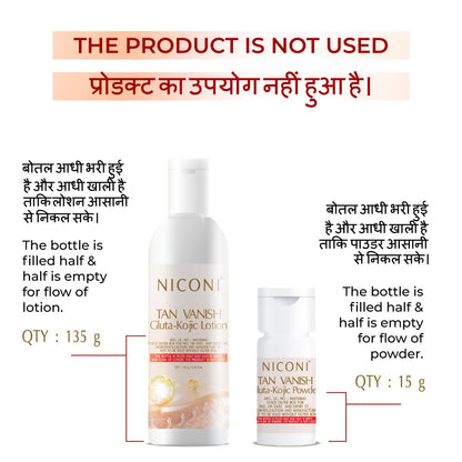 NICONI Tan Vanish Gluta-Kojic Skin Polish | Instant Tan Removal & Glow | Infused with Kojic Acid & Glutathione | Ideal for All Skin Types | Lightens Suntan | 180g