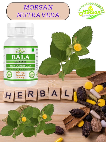 Bala Capsules (Sida Cordifolia Extract) 500mg – Ayurvedic Herbal Capsules for Strength & Vitality, 60 Vegan
