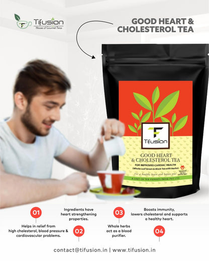 Tifusion Hibiscus Tea with Arjun Bark, Hawthorne Hibiscus Ashwagandha Rooibos Natural Whole Loose leaf Tea for Healthy Heart and Helps in Improving Immune System (50gm)