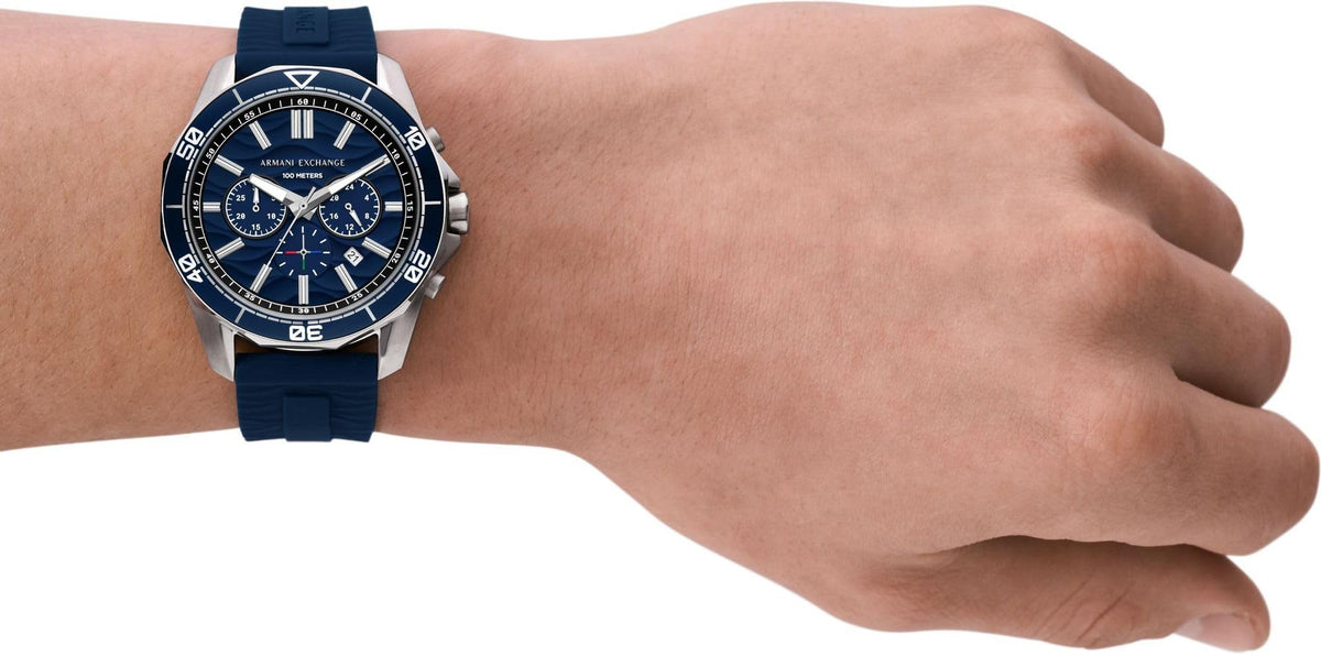 Armani Exchange Men's Quartz Analog Watch with Stainless Steel Strap AX7151SET, Blue and Grey, talla única, Classic