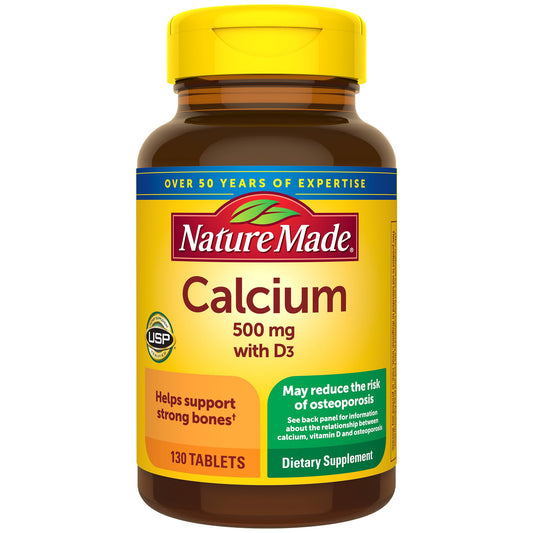 Nature Made Calcium 500 Mg and Vitamin D Tablets, Tablets, 130-Count