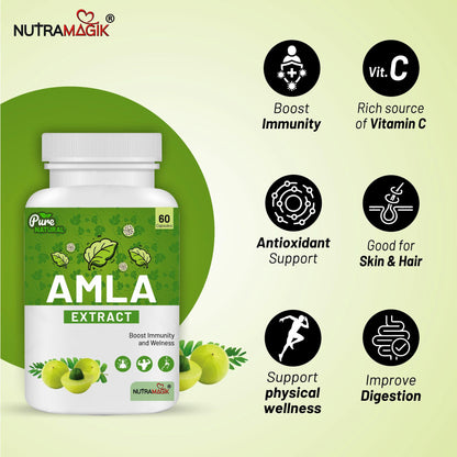 Nutramagik Amla Extract Capsules, 60 Count, Boosts Immunity and Wellness (60 Count(Pack of 1))