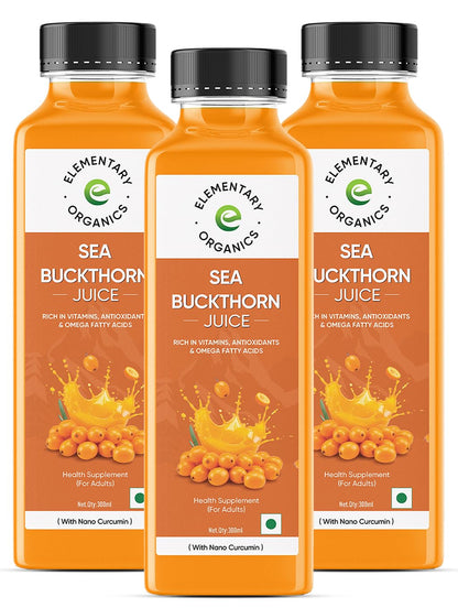 Sea Buckthorn Juice - 350 ML | Pulp Concentrate for Total Body Care & Wellness | Rich in Vitamin C, Omega 3, 6, 7, 9 & Antioxidants | for Men & Women (1050 ML)