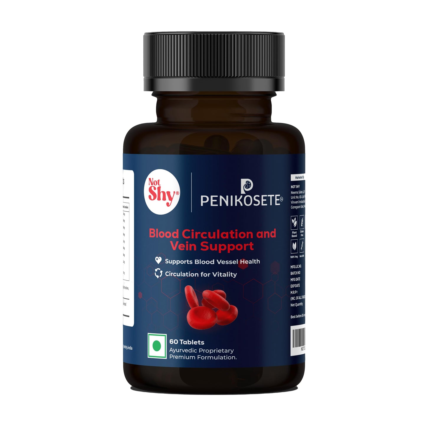 PENIKOSETE Advanced Ayurvedic Vein Support Formula | Reduce Varicose Veins, Boost Circulation and Leg Comfort with this Vascular Supplement.