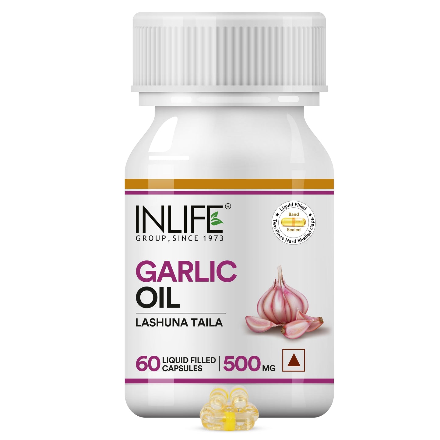 INLIFE Garlic Oil Capsules for Men and Women - 60 Liquid Filled Capsules