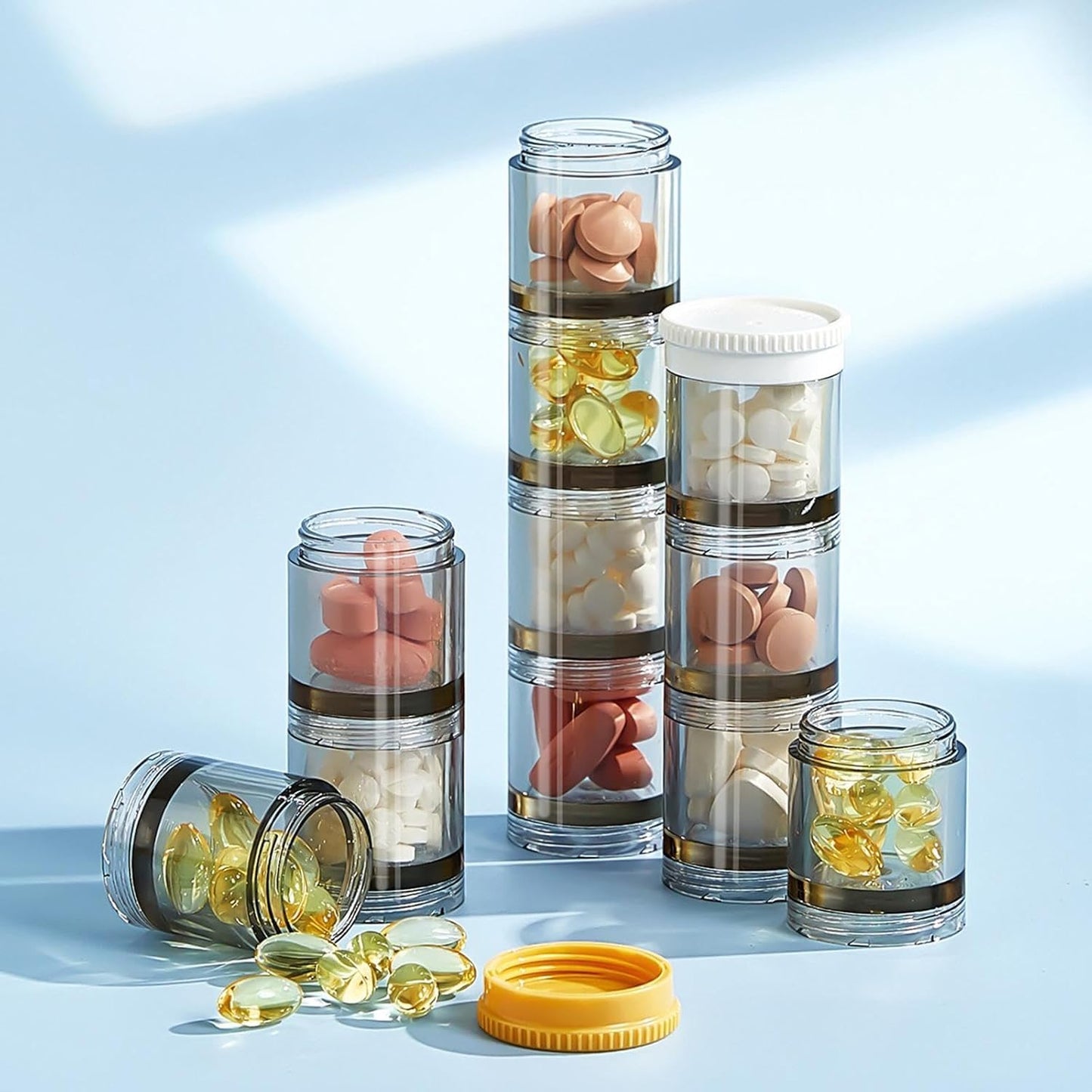 Krupaksh Multi-Purpose Mini Container – Health & Beauty, Health Care, Home Medical Supplies & Equipment with Triple-Layer Seal | Pill Container Travel-Friendly Pill Case (1Pcs)