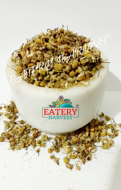 EATERY HARVEST Chamomile Flower Tea - 50g | Pure Chamomile Buds for Sleep, Stress Relief. Caffeine-Free, Calming Tisane. Great for Iced/Hot Tea