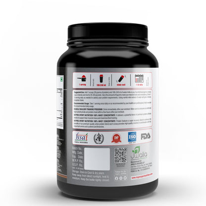 Mypro Sport Nutrition 100% Whey Protein Concentrate (24g Protein, 0g Sugar,5.5G BCAA,) Belgium Chocolate Flavor For Men And Women (1000 gm)