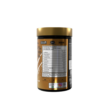 Stryker Gold Strongest Pre-Workout Supplement for Men with Citrulline, Beta-Alanine, Caffeine | Pre-workout for Men & Women (390g, Orange Mango)