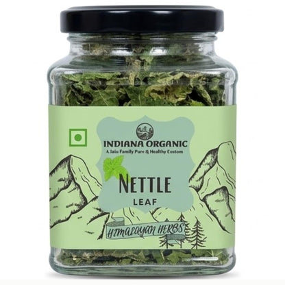 Indiana Organic Nettle Leaf (Pure & Natural Himalayan Herbs) - 30g | Manually Cleaned Whole stinging nettle Leaves for Herbal Tea & Detox | Supports Respiratory Health, Immunity & Bone Wellness | Non-GMO & No Preservatives - 30 gram
