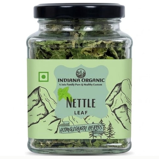 Indiana Organic Nettle Leaf (Pure & Natural Himalayan Herbs) - 30g | Manually Cleaned Whole stinging nettle Leaves for Herbal Tea & Detox | Supports Respiratory Health, Immunity & Bone Wellness | Non-GMO & No Preservatives - 30 gram
