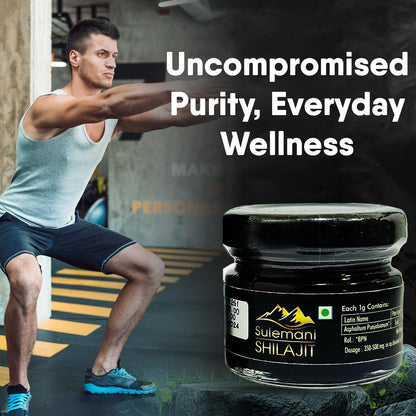 Hakim Suleman's Sulemani Shilajit Resin – 100% Natural, Authentic Mineral Pitch, Rich in Fulvic Acid & Trace Minerals, Energy & Stamina Booster - 0.02 Kg