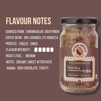 Impulse Coffees Mocha Pe Chauka Instant Coffee Powder | Premium Rich Mocha Flavour with Strong Taste & Café-Style Aroma | Perfect Morning Starter & Flavoured Coffee Experience at Home | 50Gms