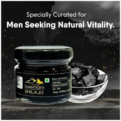 Hakim Suleman's Sulemani Shilajit Resin – 100% Natural, Authentic Mineral Pitch, Rich in Fulvic Acid & Trace Minerals, Energy & Stamina Booster - 0.02 Kg