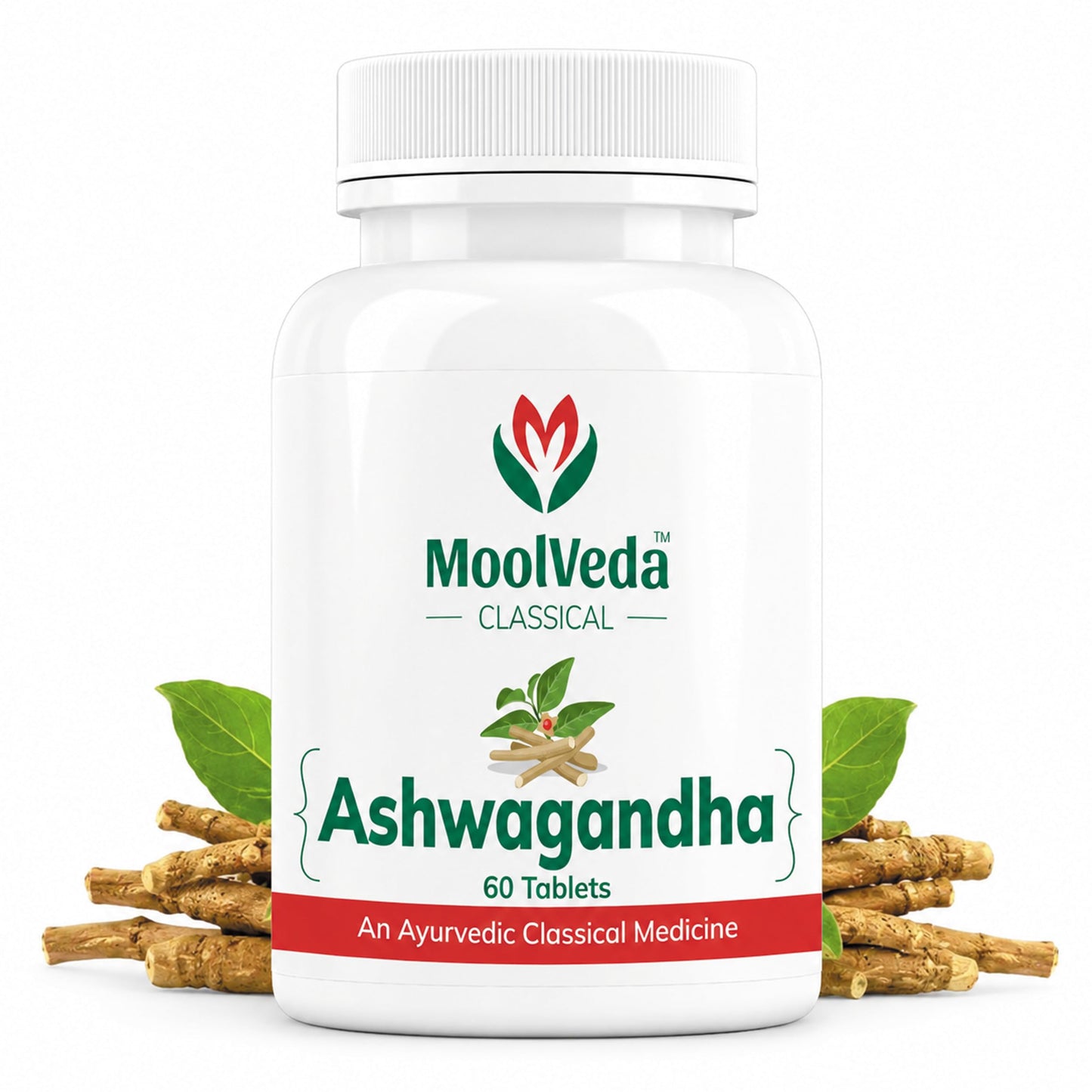 Moolveda Ashwagandha Tablets 60 Veg Tablets | Ayurvedic Supplement for Energy Stress Relief & Immune Support | Supports Strength Stamina Vitality & Overall Wellbeing | Rejuvenates Mind & Body
