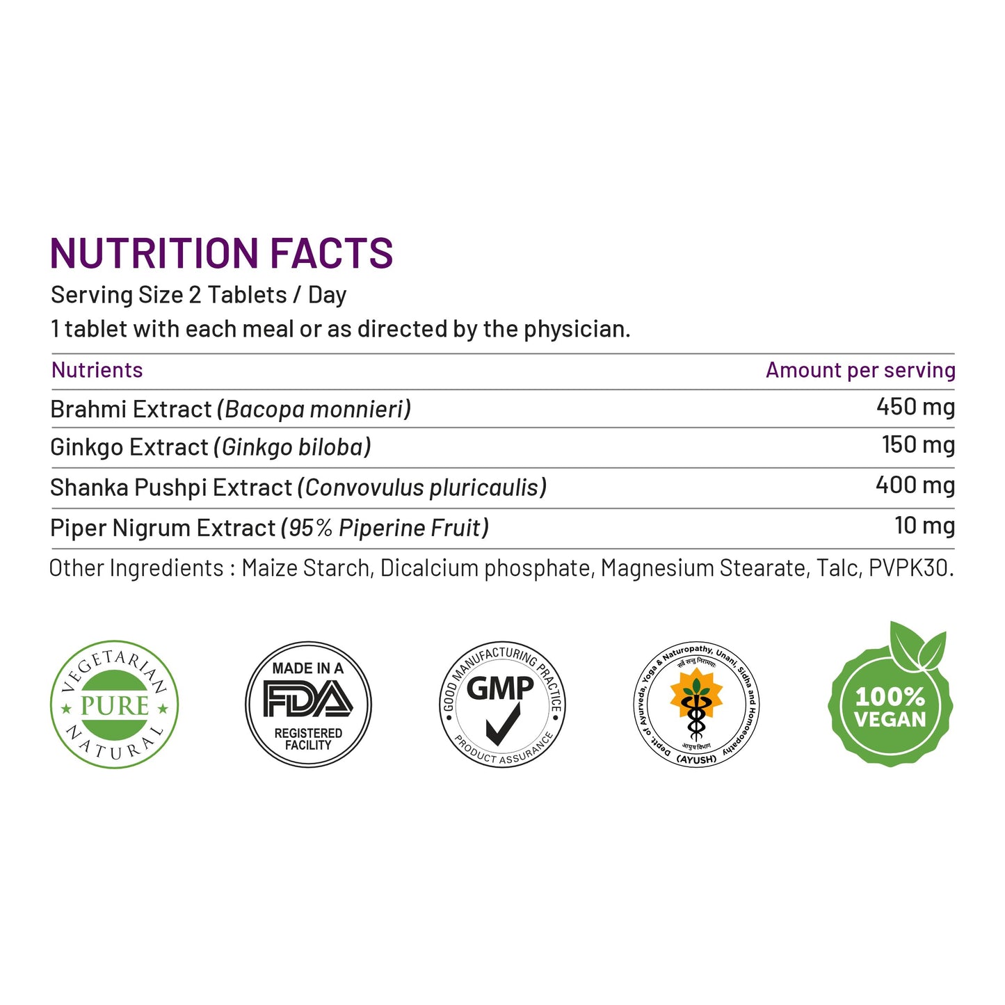 Bliss Welness Brain Booster,Brahmi Shankpushpi Ginkgo Biloba & Piperine- image 6