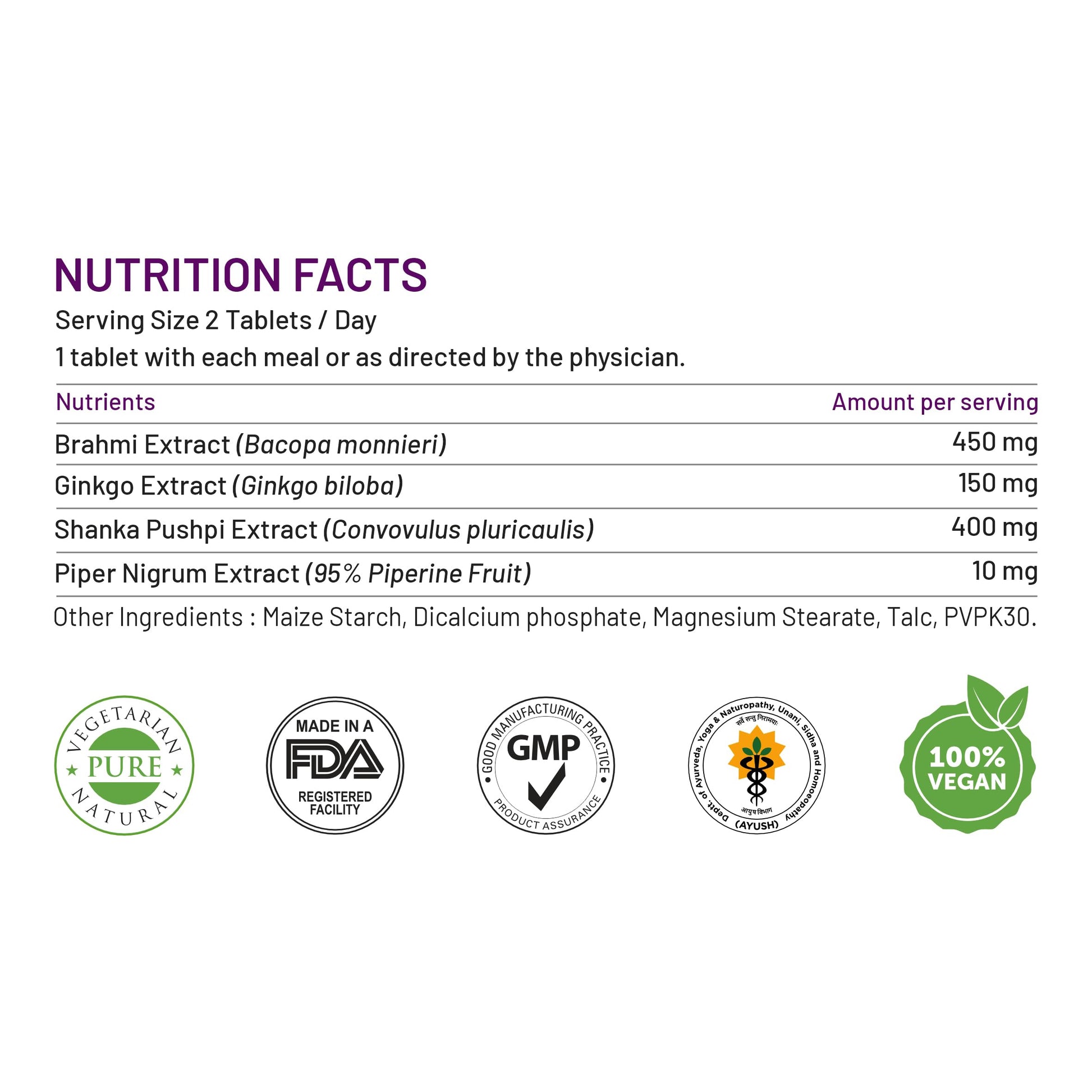 Bliss Welness Brain Booster,Brahmi Shankpushpi Ginkgo Biloba & Piperine- image 6