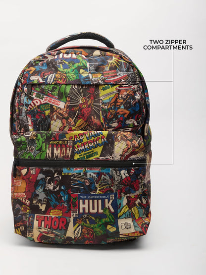 The Souled Store Marvel: Mightiest Heroes Backpacks | 19.47L Rugged Cotton Canvas Laptop Bag | 15.5 Inch Tech Sleeve & Luggage Strap | Premium Avengers Edition Travel & College Rucksack