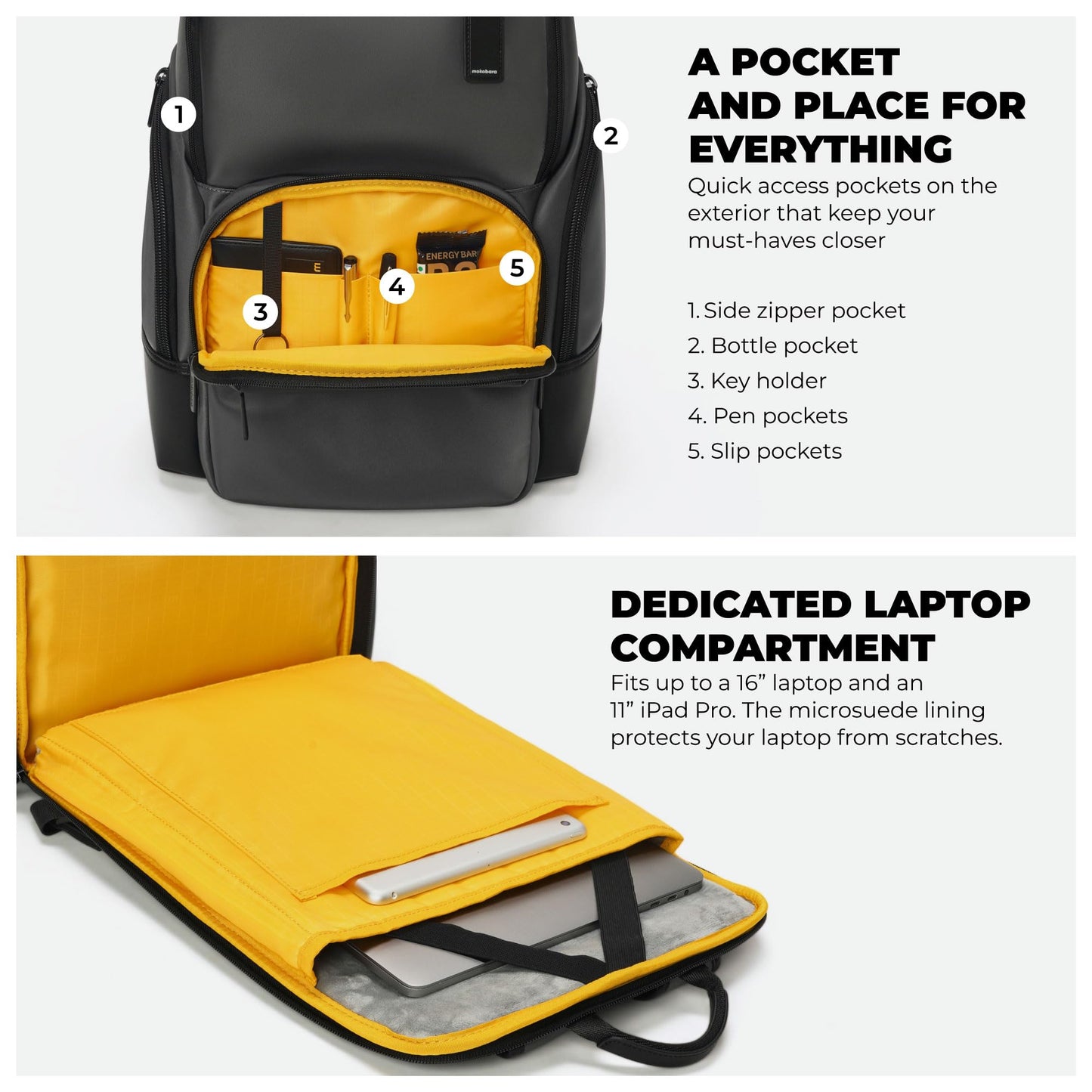 MOKOBARA The Coupe Backpack | Fits 16 Inch Laptop, 28L Capacity, Water Resistant Nylon, RFID Blocking Pocket | Professional & Travel Use, Ergonomic Design With Adjustable Straps (Grey Matter)