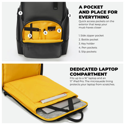 MOKOBARA The Coupe Backpack | Fits 16 Inch Laptop, 28L Capacity, Water Resistant Nylon, RFID Blocking Pocket | Professional & Travel Use, Ergonomic Design With Adjustable Straps (Grey Matter)
