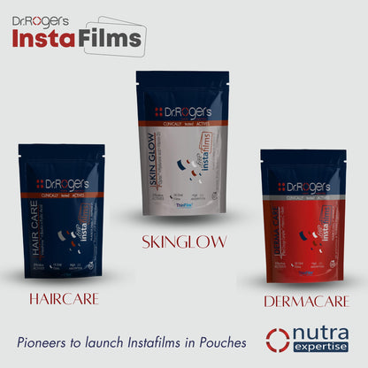 Nutra Expertise | Skin Glow Instafilms | Opitac(Glutathione), Hyarulonic acid & Vit-D3 for Skin hydration & Glow | 30 Oral Films in a Zipper Pouch.