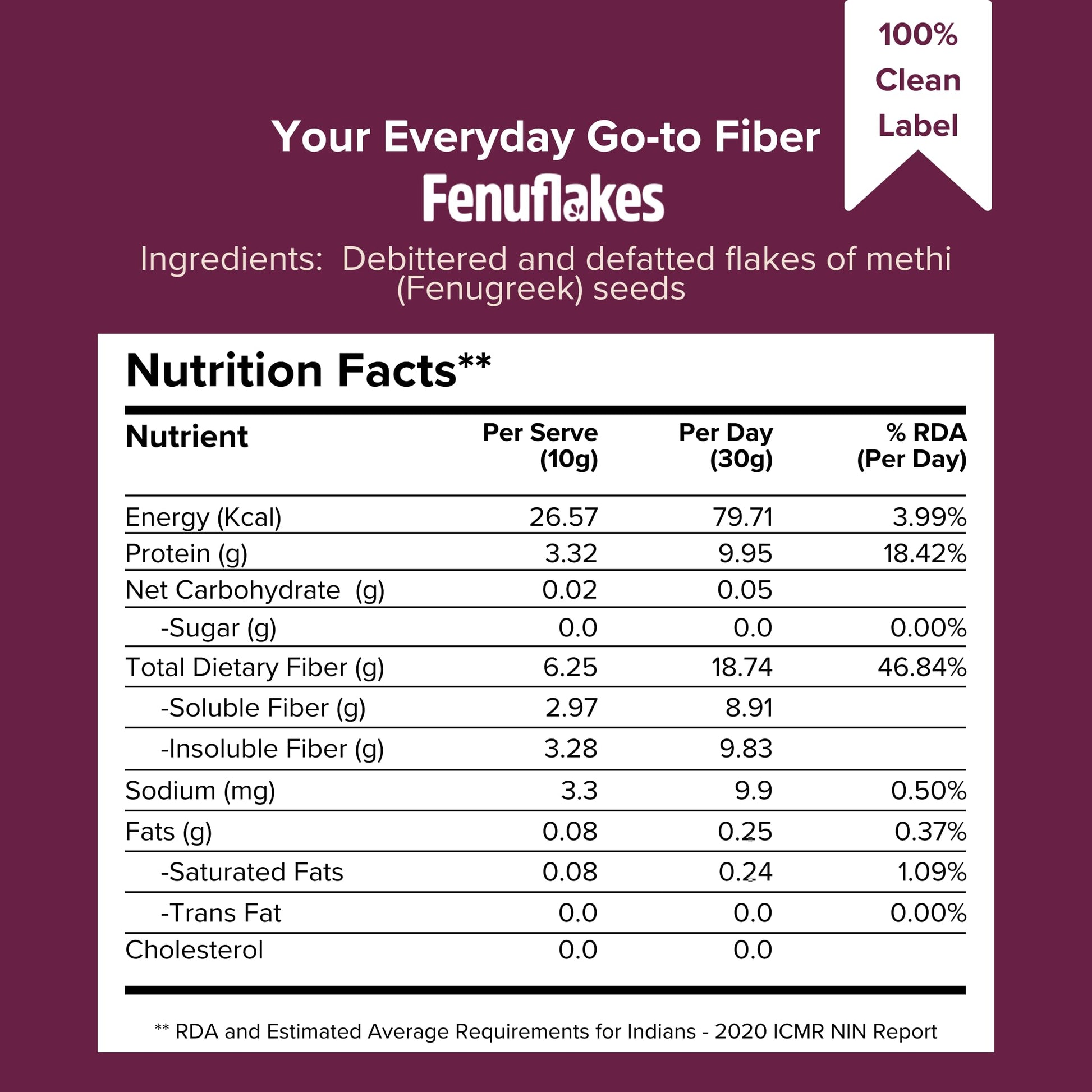 Fenuflakes 300g Fiber supplement | Bloating,acidity,&constipation relie- image 6