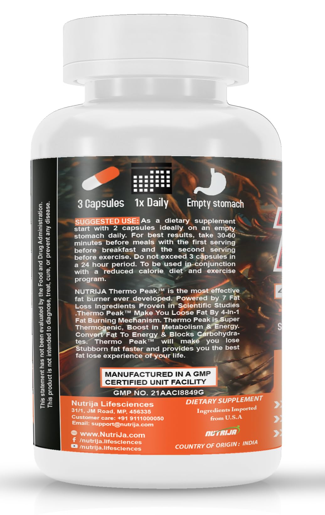 NutriJa Thermo Peak Powder - Fat Burner - Pack Of 90- image 5