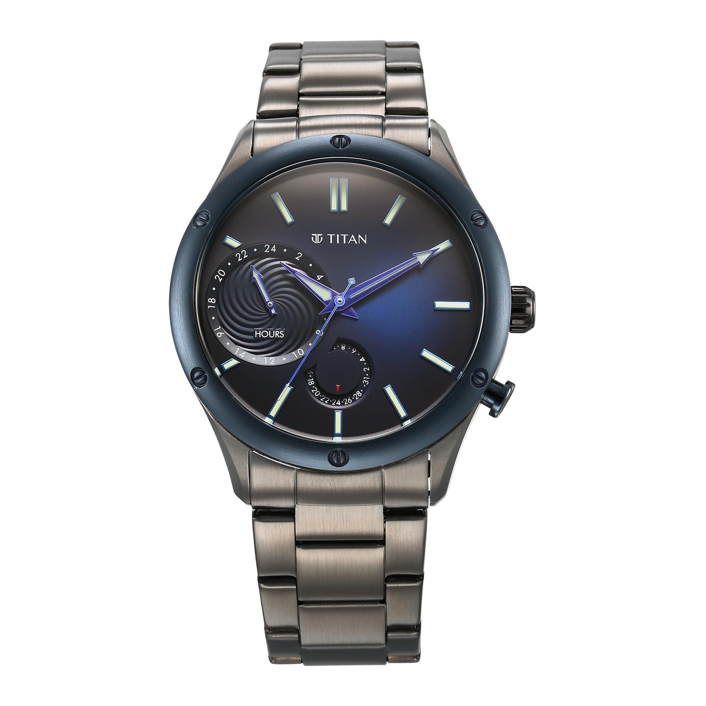 Titan Regalia Stellar Quartz Multifunction Blue Dial Stainless Steel Strap Watch