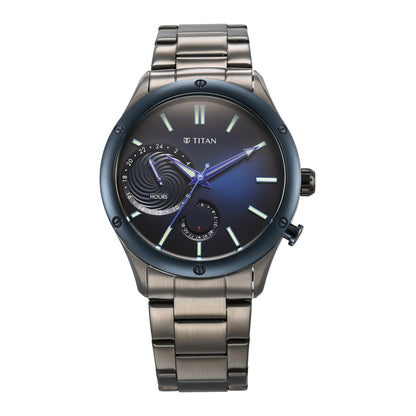 Titan Regalia Stellar Quartz Multifunction Blue Dial Stainless Steel Strap Watch