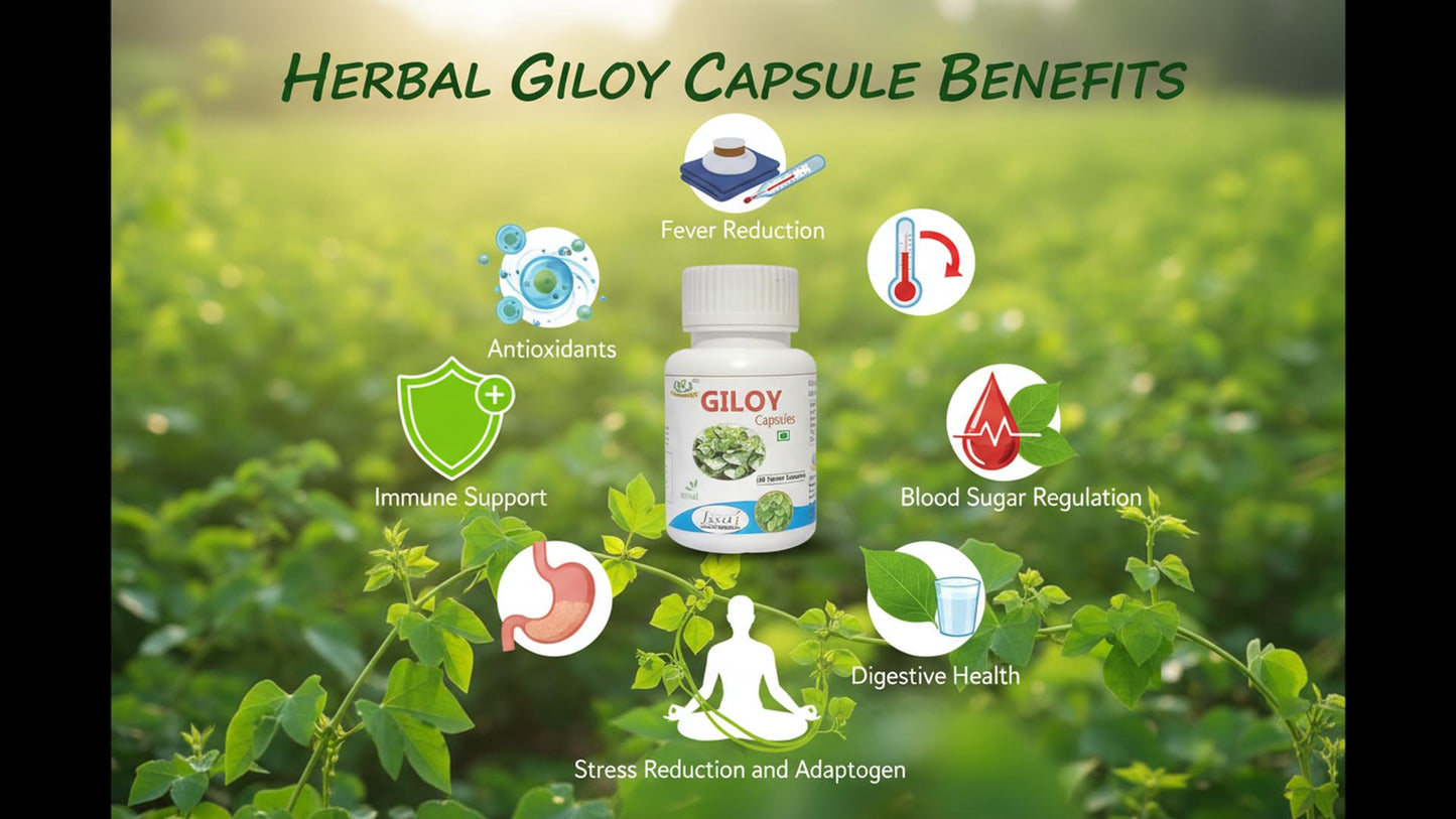 Naveenya Kaya Healthcare Giloy Capsule - Herbal Supplement with Tinospora Cordifolia Extract for Immunity and Blood Purification
