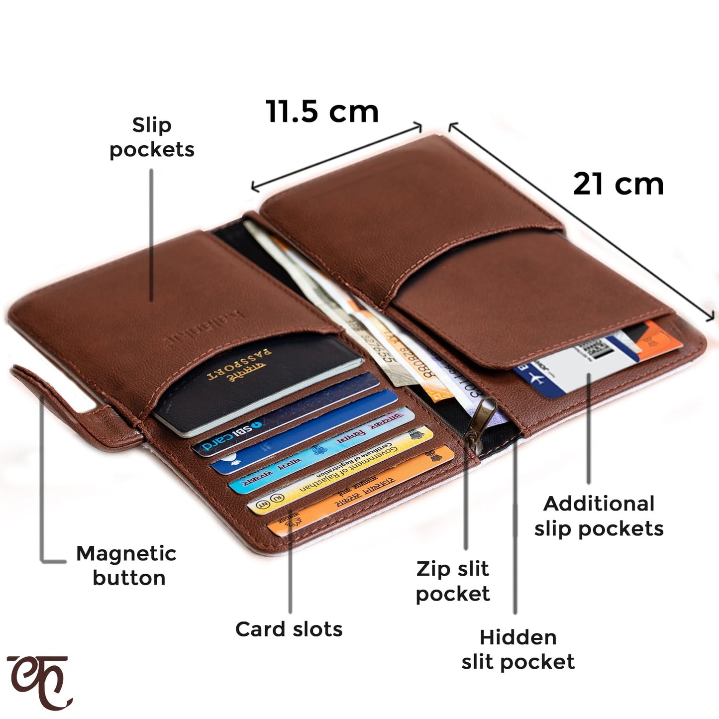 Kalankit Women's Wallet | Stylish Passport Bi-Fold Zipper Purse with Card Slots, Cash & Coin Pocket | Compact Daily Use Ladies Wallet | Gift for Women & Girls