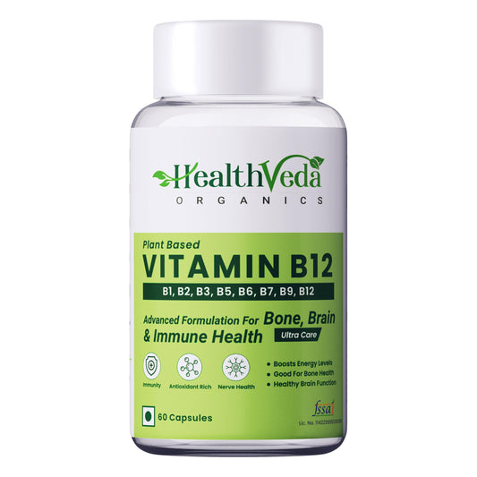 HEALTH VEDA ORGANICS PRIVATE LIMITED Plant Based Vitamin B12 Supplement, 60 Veg