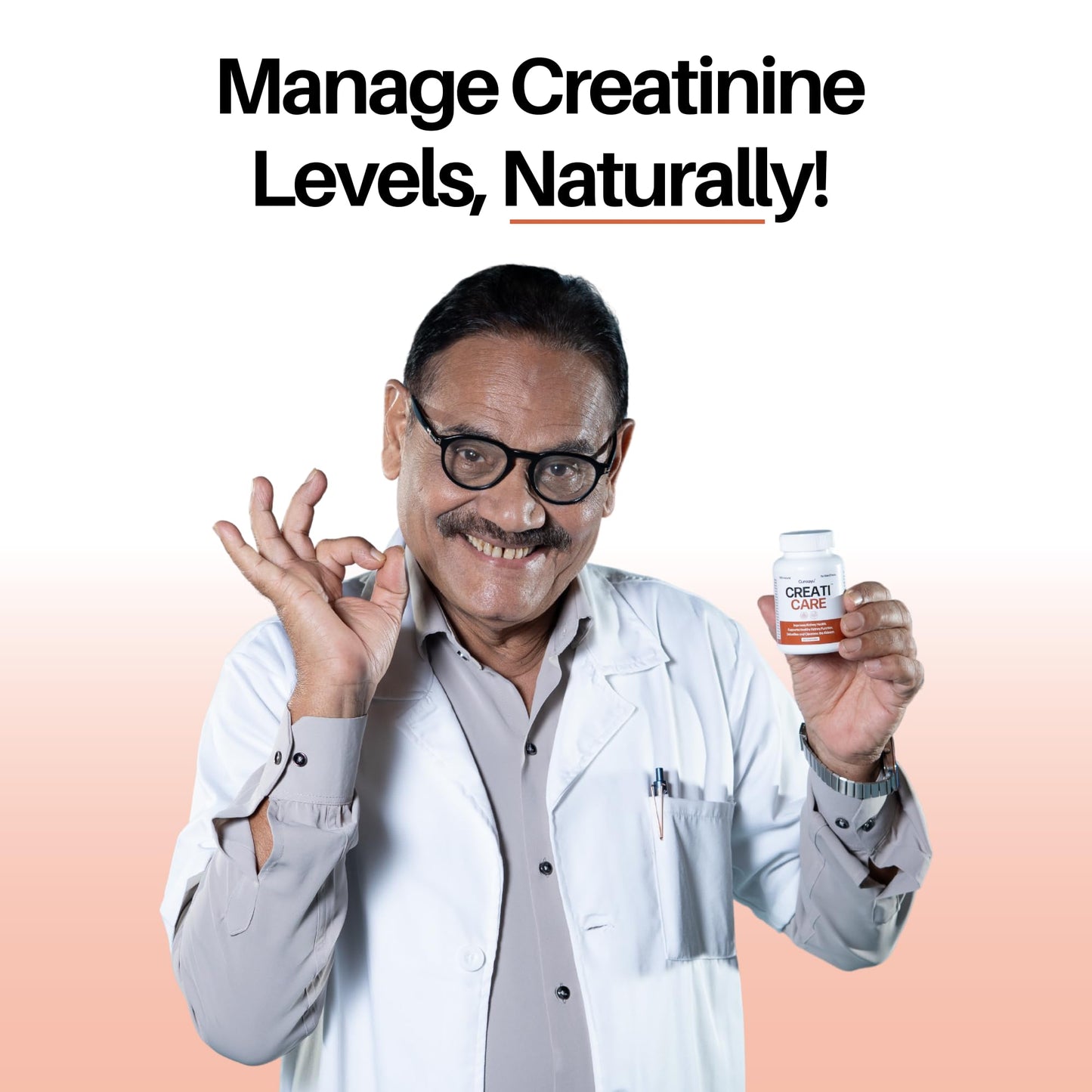 Cureayu CreatiCare™ Capsules – Herbal Supplement with Punarnava, Gokhru & Varuna | Supports Renal Wellness & Fluid Balance | 60 Veg Capsules