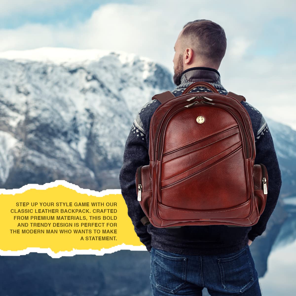 HAMMONDS FLYCATCHER Unisex Genuine Leather Laptop Backpack Bag & Padded- image 4