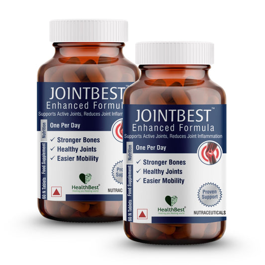 HealthBest Joint Support Supplement - 120 Glucosamine Tablets with Chondroitin, MSM, Vitamin C, D3, B12 for Joint Strength, Pain Relief & Flexibility