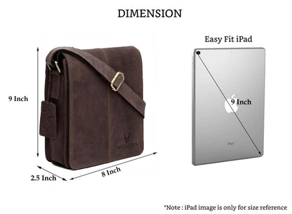 WildHorn Genuine Leather Sling Bag for Men | Minimalist, Spacious & Durable | Flap Closure | Adjustable Strap | 1-Year Warranty