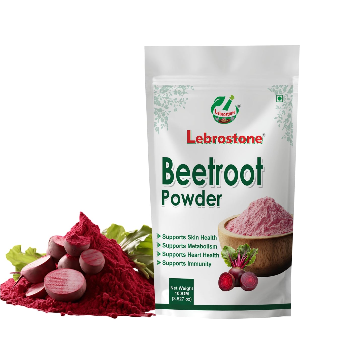 Lebrostone Beet Roots Powder | Natural Iron & Energy Supplement | Supports Blood Purity, Glow & Staminar | 100g