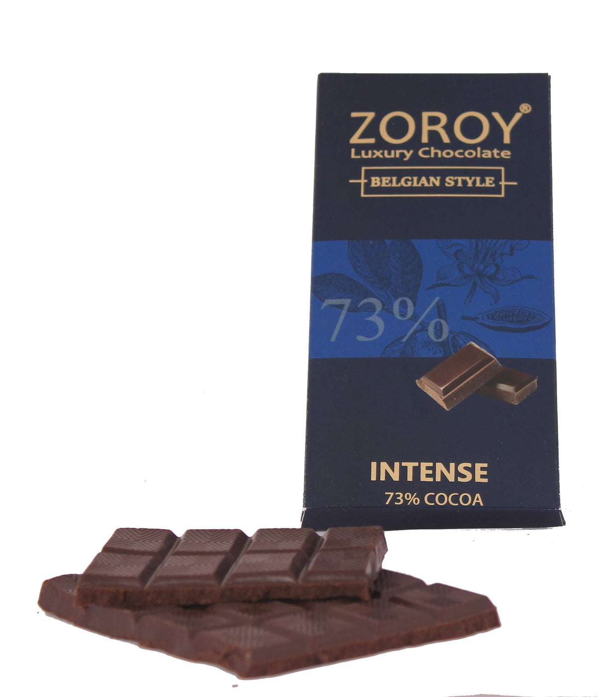 ZOROY LUXURY CHOCOLATE Belgian Dark Chocolate Bar | Pure Couverture 73% Intense Dark chocolate bar | Cooking chocolate | belgium Chocolate | 100 grams