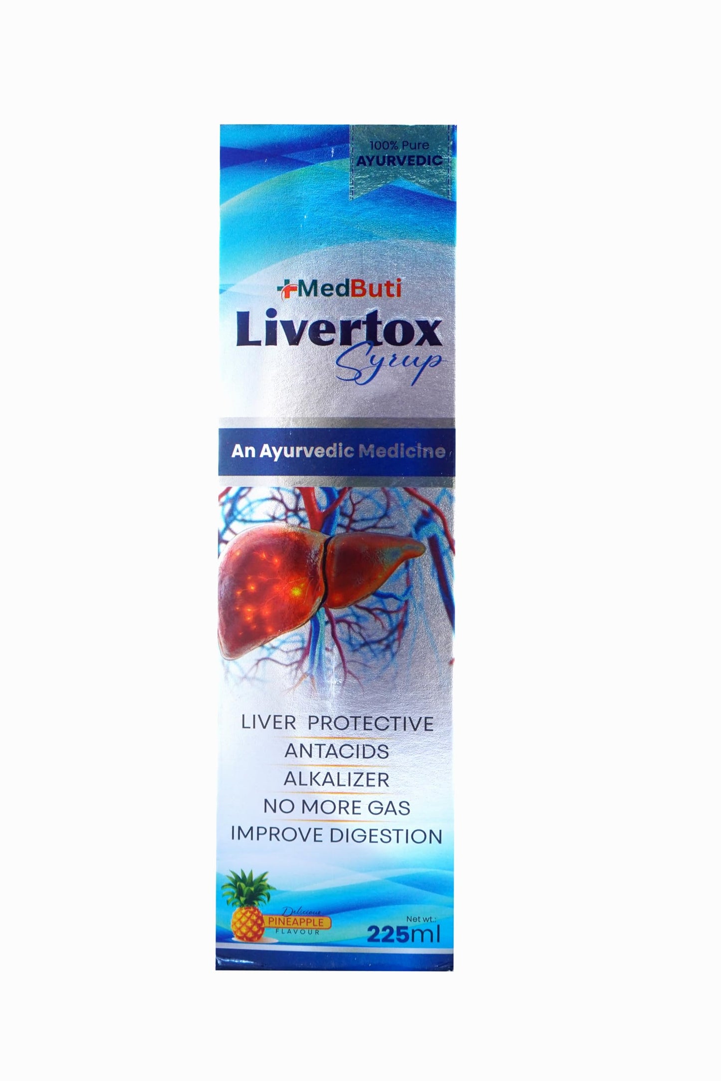 Livertox syrup | Fatty liver & Health support I Ayush Certified formulation | Tonic Livertox Ayurvedic Herbal Livertox Supplement 225Ml (pack of 1)
