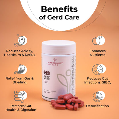 Autoimmunity Care GERD Care – Betaine HCL with Pepsin & Enzymes | Supports Low Stomach Acid, Acid Reflux & Heartburn Relief | Acidity & Bloating Relief, Acidity Tablet for Acid Reflux & Heartburn Relief | 120 Tabs
