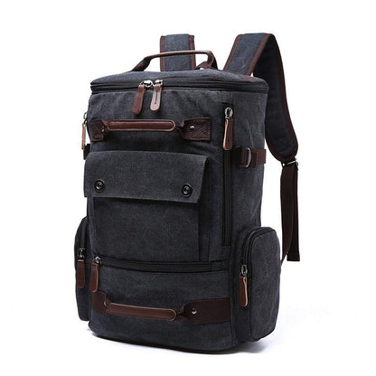 Fur Jaden Black Canvas Travel Backpack (Black)